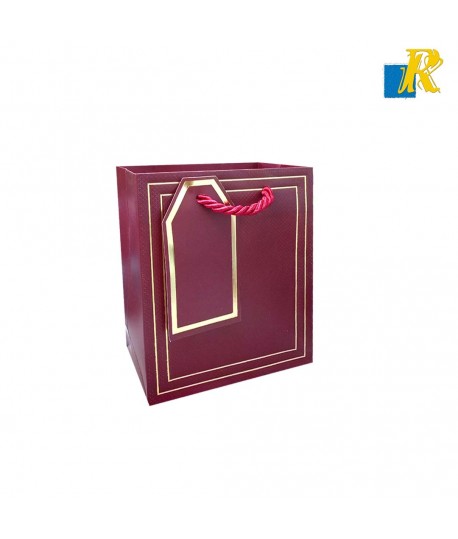 Paper Bags - Golden Printed Design [Pack of 12] Recyclable Kraft Paper Gift, Food Service Bags-ITEM NO:20252615