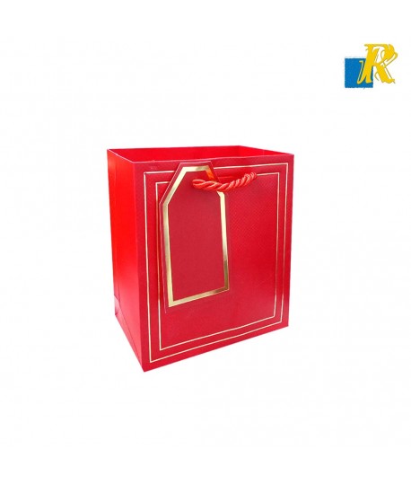 Paper Bags - Golden Printed Design [Pack of 12] Recyclable Kraft Paper Gift, Food Service Bags-ITEM NO:20252604