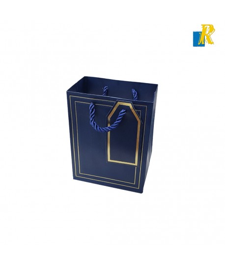 12-Pack Small Color Paper Bags With Golden Design,Rope Handle & Tag 15x12x7cm Item No.20252613