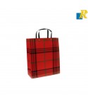 12 pc Color Paper Bags 26x12x32cm Check Design with Nylon Handles, for Gift Bags and Shopping Bags Item No. 26x32x12