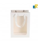 12-Pack Paper Bags With Window & Ribbon Handle 25x35x18cm Item No.20252821