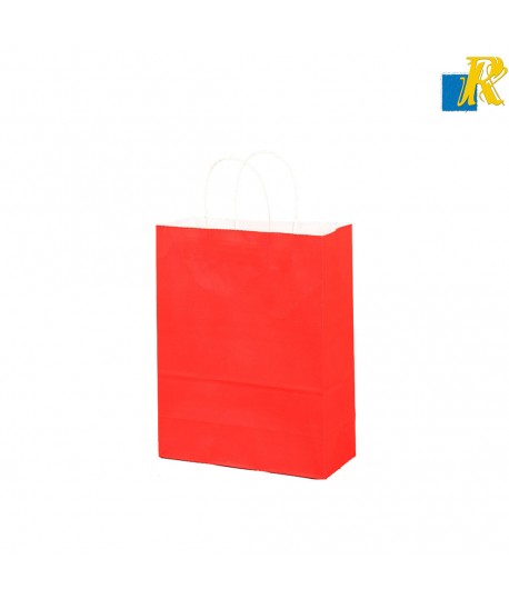 12-Pack Small Color Kraft Paper Bags With Handle & Tag 26x32x12cm Item No.20252744