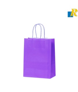 12-Pack Color Kraft Paper Bags With Handle & Tag 21x27x10cm Item No.20252734