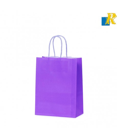 12-Pack Small Color Kraft Paper Bags With Handle & Tag 21x27x10cm Item No.20252734