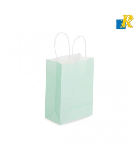 12-Pack Color Kraft Paper Bags With Handle & Tag 21x27x10cm Item No.20252732