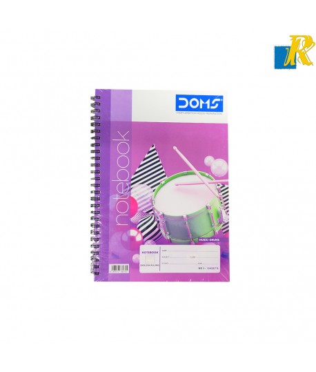 Doms School Note Book | Music Patterns| English Ruling Four lines | 80 Pages | 24 x 17 cm(Art No.8975)