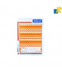 Doms School Note Book | Geometric Patterns With Transparent Cover English Ruling Four lines | 60 Pages | 24 x 17 cm(Art No.8957)