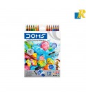 DOMS Hexagonal Pre-Sharpened Water Colour Pencils Free Watercolor Paper- Sharpener & Water Brush 12 Shades(Art No.8392)