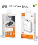 LDNIO 20W PD+QC3.0 Fast Charger with Dual USB Ports (UK Plug)/Type-C & USB-A Q299