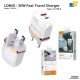 LDNIO 20W Dual-Port Fast Charger (UK Plug) with Type-C Cable – PD & QC3.0 Support A2316C