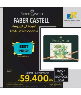 Faber-Castell Pitt Pastel Colour Pencils Tin of 60, Assorted, Item No.112160