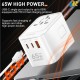 LDNIO Z6 65W GaN Universal Travel Adapter – 3 USB Ports, US/UK/EU Plugs, PD & QC3.0 Fast Charging