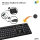 JEQANG JW-7100 Wireless Keyboard & Mouse Combo – Full-Size, 2.4GHz, Spill-Resistant, Ergonomic Design