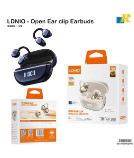 LDNIO Wireless Open-Ear Earbuds – Bluetooth 5.4, Touch Controls, Noise Reduction, USB-C Charging, 20H Battery Life​ - T09