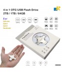 Y-DISK 4-in-1 OTG Flash Drive 64GB / 1TB / 2TB Compatible with iOS / Android /  Micro and USB-A Devices