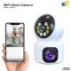 HD Smart WiFi Dual Lens Camera / Two-Way Audio / Day Night Vision / Motion Detection / V380 Pro App