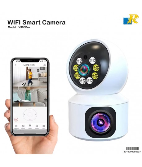 HD Smart WiFi Dual Lens Camera / Two-Way Audio / Day Night Vision / Motion Detection / V380 Pro App