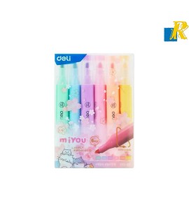 Deli CmiYOU Highlighter Marker, Chisel Tip 1 - Multicolor Item No. U12-6C
