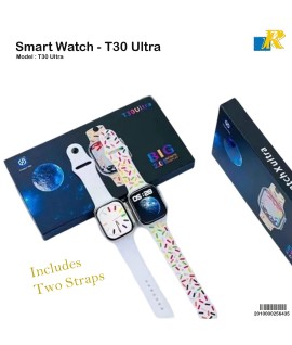 T30 Ultra Smart Watch / Wireless Charging / Dual Straps / 2.01" Display / Health & Fitness Tracker / IP68 Waterproof