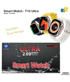 T10 Ultra Smartwatch / 2.09" HD Display / Bluetooth Calling / Wireless Charging / Two Straps Included