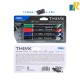 Deli Think Waterproof Chisel Tip Permanent Marker, 1.5-5 mm 4 Colours Item No.U10101
