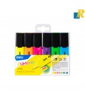 Deli Umbo Highlighter 1- 5mm 6 Colours Item No.U366-MT