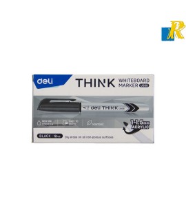 Deli Think Whiteboard Markers 12 Pieces , Black/Blue/Green/Red