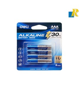 Deli AAA LR03 1.5V Alkaline Battery 4 Pieces Item No.18505