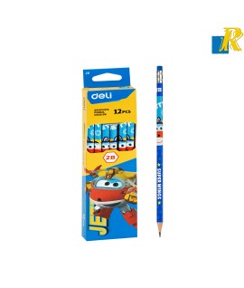 Deli Graphite Pensil 2B Super Wings Theme 12pcs/Box Item No.U53500