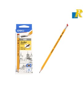 Deli Scribe Graphite Pencil Pack of 12 pencils 2.2mm , yellow Item No.C003-HB