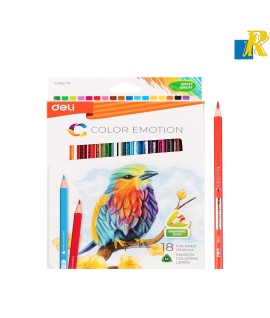 Deli Color Emotion Wooden Colored Pencils 18-Pieces 3.0mm Item No.C00210