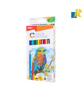 Deli Color Emotion Wooden Colored Pencils 12-Pieces 3.0mm Item No.C00200