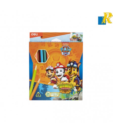 Deli Paw Patrol Dino Rescue 3mm Tip 24 Colouring Pencils Item No.C116-24