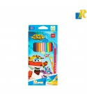 Deli Super Wings Erasable 2.6mm Color Pencils 12 Colors Item No.C126-12