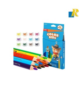 Deli Colour Kids 12 Jumbo Colour Pencils With Sharpener Item No.C00600