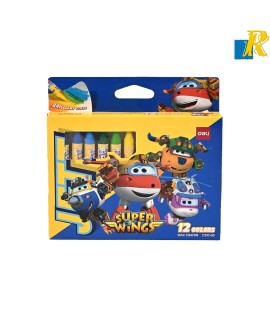 Deli Super Wings Wax Crayon 12 colors Item No.C21000