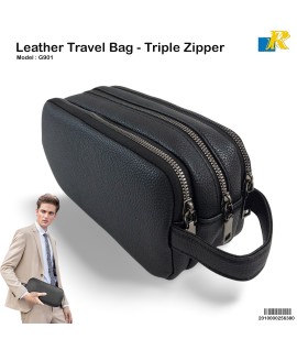G901 Travel Bag / Clutch Bag / Triple Zipper Organizer / Compact Lightweight Hand Pouch for Daily Use