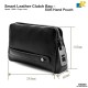G906 Fingerprint Lock Anti-Theft Genuine Leather Clutch Bag