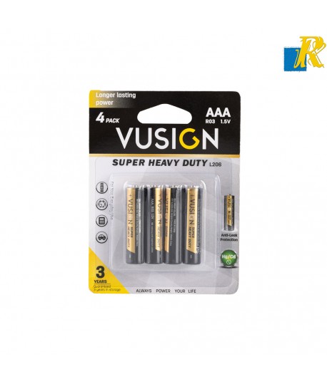 Deli Vusign Super Heavy Duty Battery AAA R03 1.5V Item No.L206