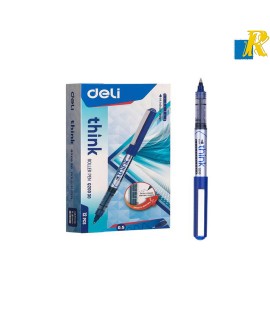 Deli Think Extra Fine Rollerball Pens 12-Piece, Blue Item No.Q20030