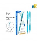 Deli Xtream Ballpoint Pen 0.7mm Blue Ink Transparent Barrel Item No.Q02330