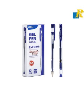 Deli Every 0.5mm Gel Pen 12pcs,Blue Item No.G65-BL