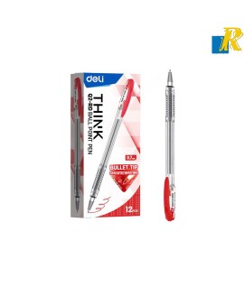 Deli Ballpoint Pen 0.7mm Smooth and Fine,Red Item No.Q2-RD