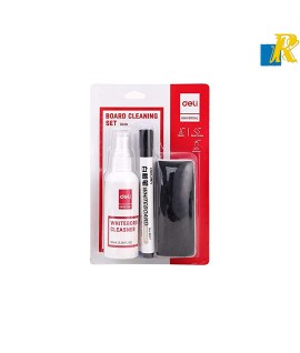 Deli Universal White Board Cleaning Set (Cleanser + Marker + Eraser/Duster) Item No.7839