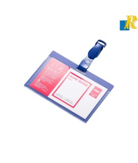 Deli Start Name Badge Card Holders with Clips 90x54mm 50 PCS/Box Item No.5742
