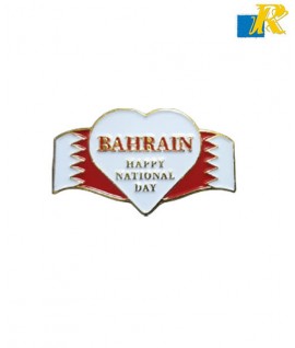 Bahrain Flag Metal Badge - Magnet