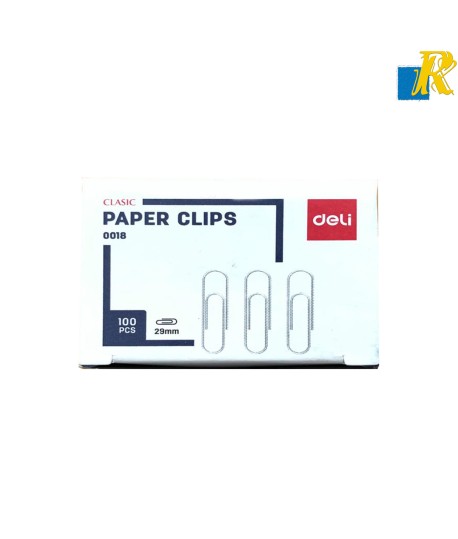 Deli Fashion Simple Paper Clips Learning Office Supplies 29mm,100 Pcs Item No.0018
