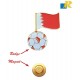 Bahrain Flag Metal Badge - Magnet