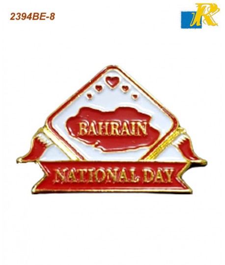 Bahrain Flag Metal Badge - Magnet